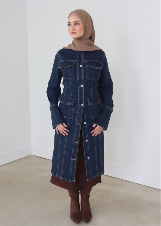Luna Trench | Dark Denim